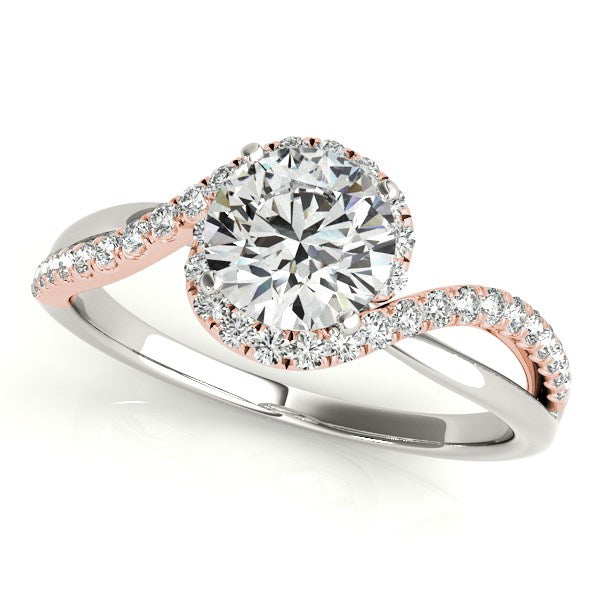 14k White And Rose Gold Bypass Band Diamond Engagement Ring (1 1/8 cttw) - The Best Accessory