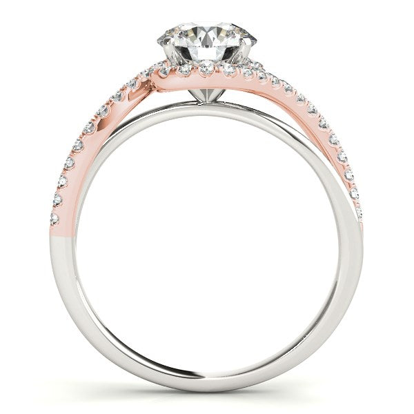 14k White And Rose Gold Bypass Band Diamond Engagement Ring (1 1/8 cttw) - The Best Accessory