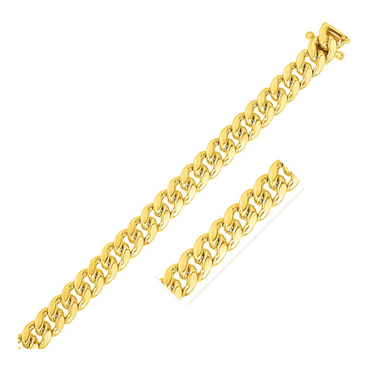 14k Yellow Gold Classic Miami Cuban Solid Chain (9.20 mm) - The Best Accessory