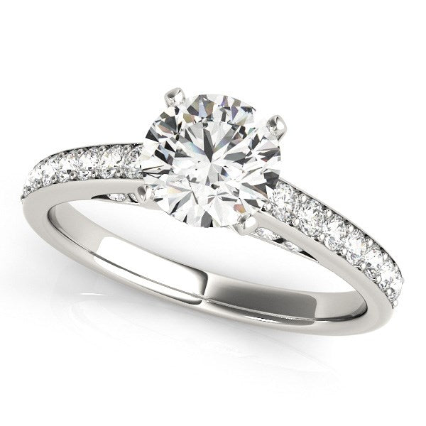 14k White Gold Single Row Prong Set Diamond Engagement Ring (1 3/8 cttw) - The Best Accessory