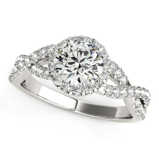 14k White Gold Entwined Split Shank Diamond Engagement Ring (1 1/2 cttw) - The Best Accessory