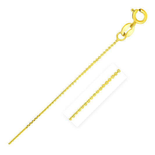 14k Yellow Gold Diamond Cut Cable Link Chain (0.68 mm) - The Best Accessory
