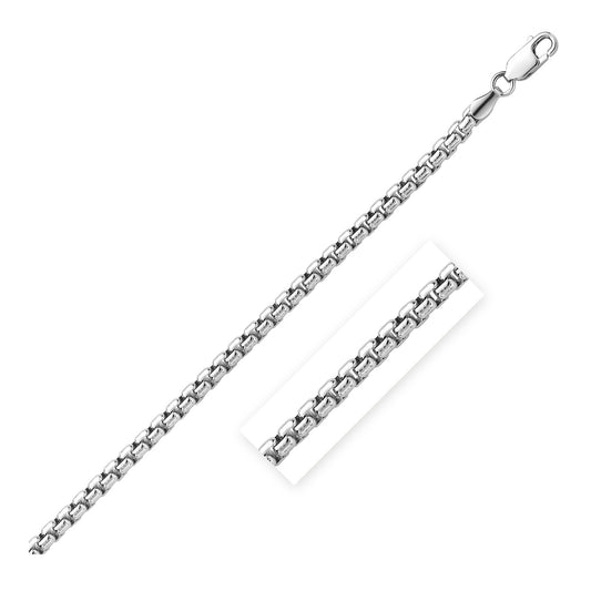 Sterling Silver Rhodium Plated Round Box Chain (5.20 mm) - The Best Accessory