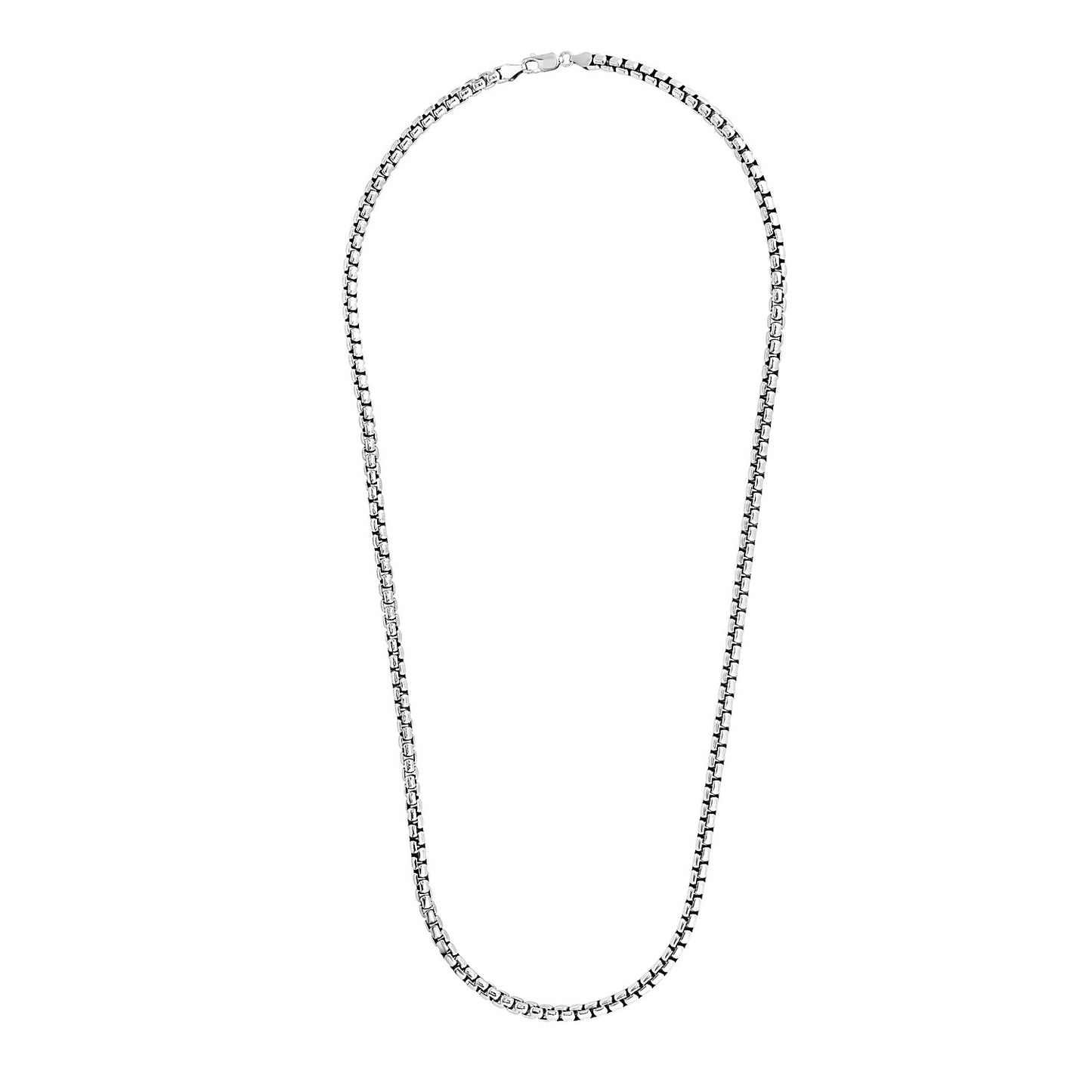 Sterling Silver Rhodium Plated Round Box Chain (5.20 mm) - The Best Accessory