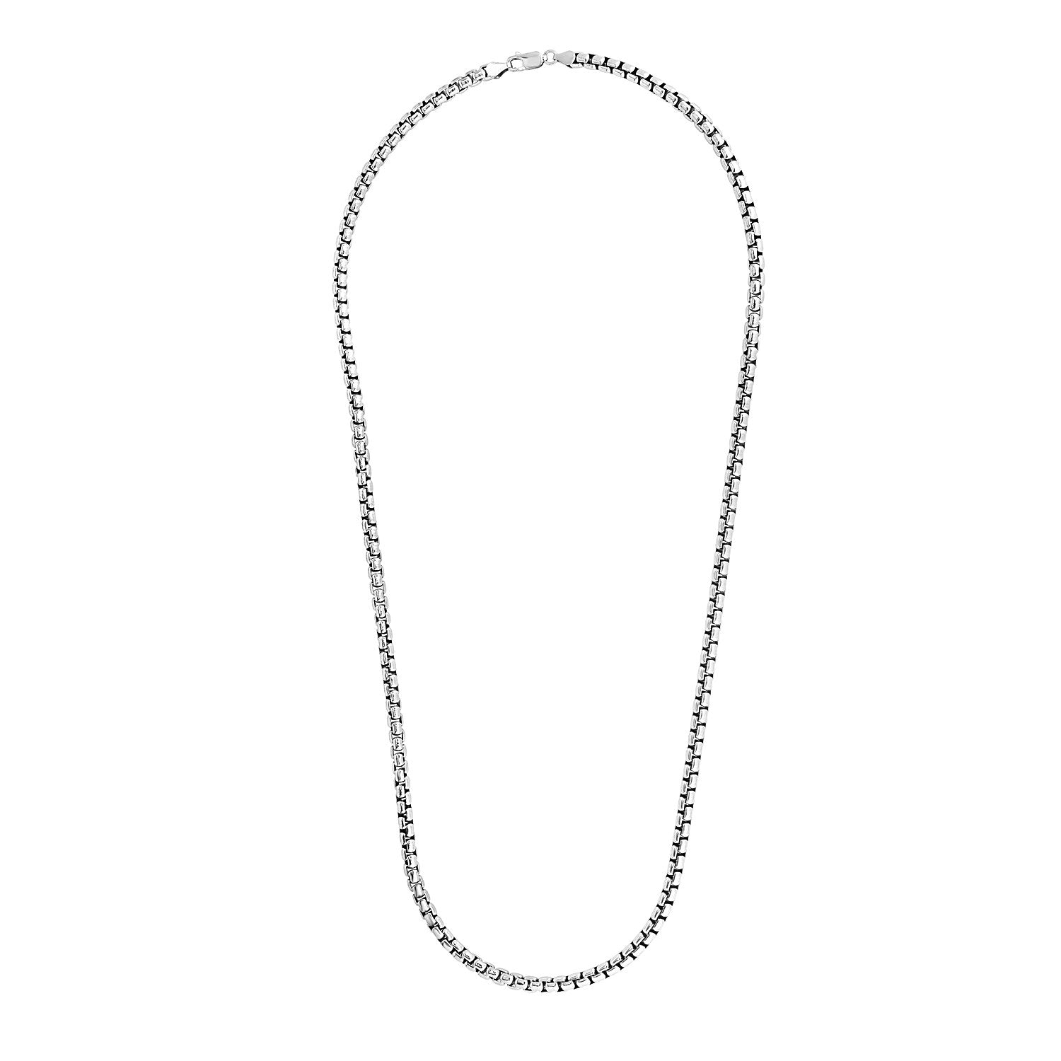 Sterling Silver Rhodium Plated Round Box Chain (5.20 mm) - The Best Accessory
