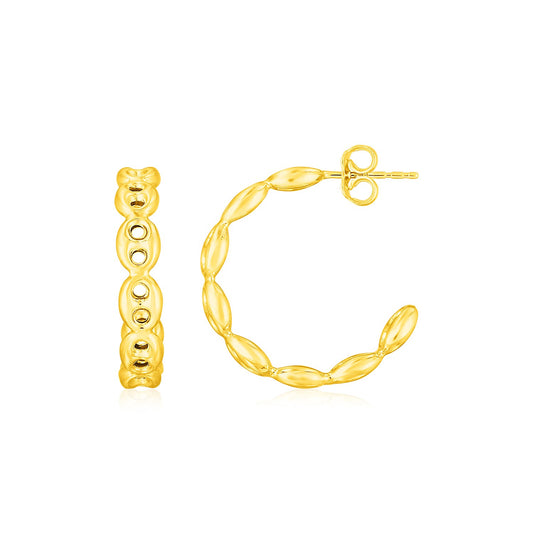 14K Yellow Gold Hoop Mariner Chain Earrings - The Best Accessory