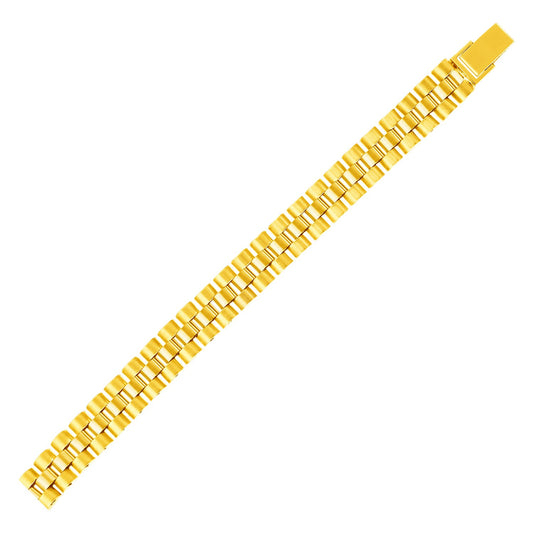 14k Yellow Gold Mens Panther Link Bracelet (9.30 mm) - The Best Accessory