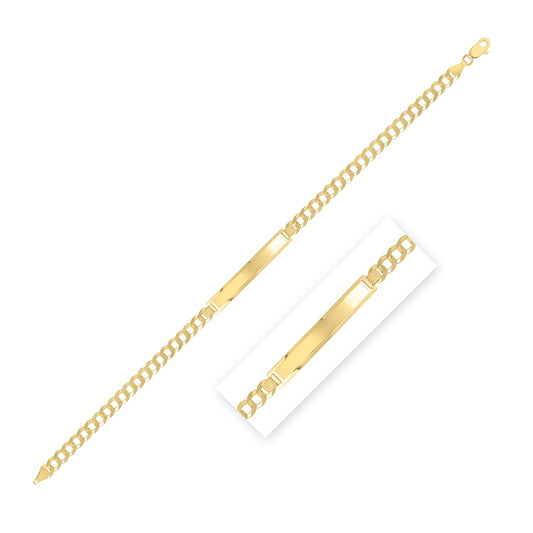 14k Yellow Gold Curb ID Bracelet (4.70 mm) - The Best Accessory