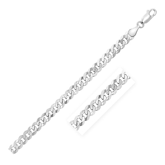 Rhodium Plated Sterling Silver Curb Style Chain (5.50 mm) - The Best Accessory