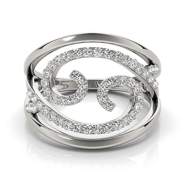Swirl Design Diamond Ring in 14k White Gold (1/2 cttw) - The Best Accessory