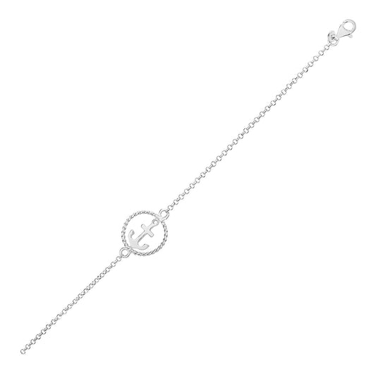 Sterling Silver Bracelet with Anchor (1.80 mm) - The Best Accessory