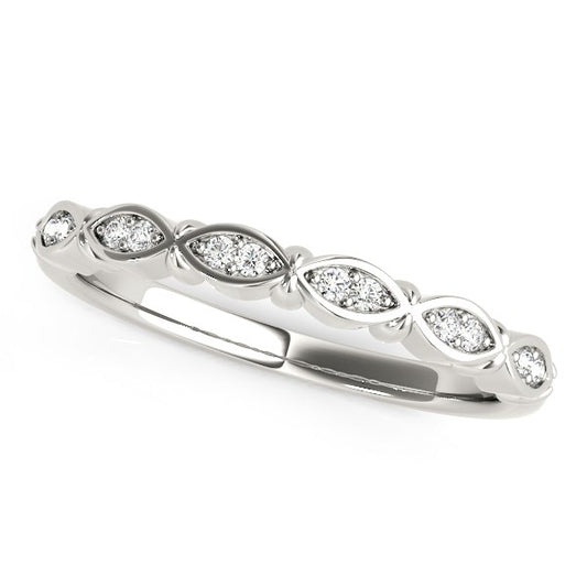 14k White Gold Unique Infinity Design Diamond Wedding Band (1/10 cttw) - The Best Accessory