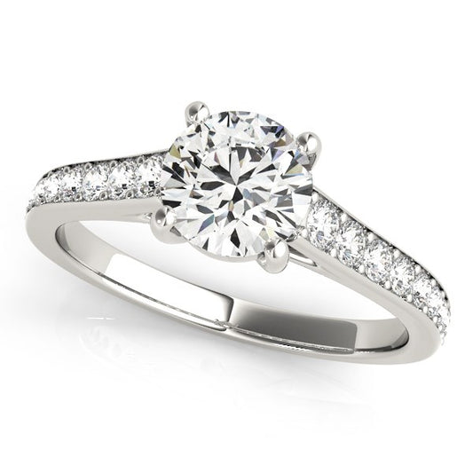 14k White Gold Graduated Single Row Diamond Engagement Ring (1 1/3 cttw) - The Best Accessory