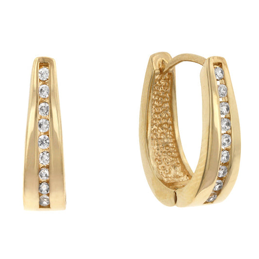 Elegant Goldtone Finish Cubic Zirconia Hoop Earrings - The Best Accessory