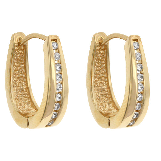 Elegant Goldtone Finish Cubic Zirconia Hoop Earrings - The Best Accessory