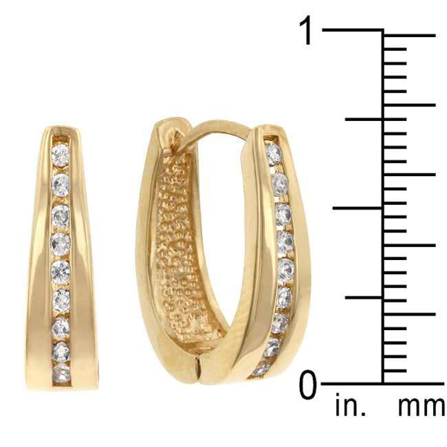 Elegant Goldtone Finish Cubic Zirconia Hoop Earrings - The Best Accessory