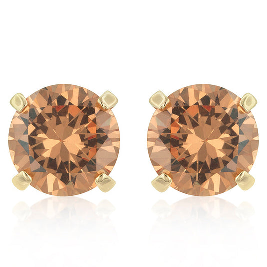 Simple Champagne Cubic Zirconia Studs - The Best Accessory