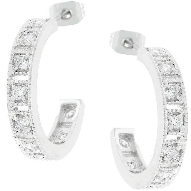 Studded Cubic Zirconia Hooplet Earrings - The Best Accessory