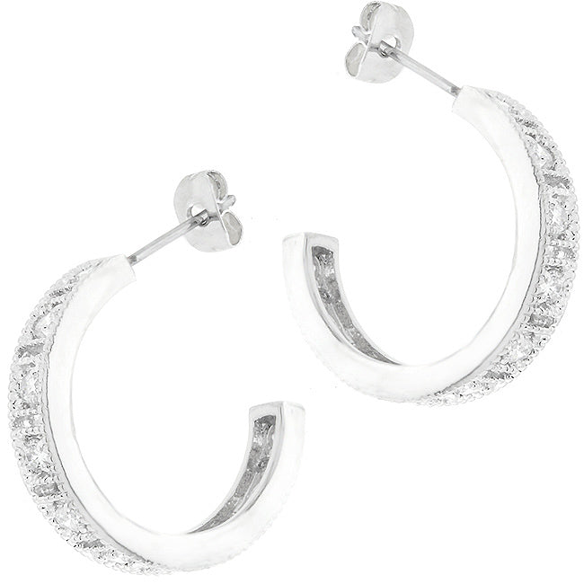 Studded Cubic Zirconia Hooplet Earrings - The Best Accessory