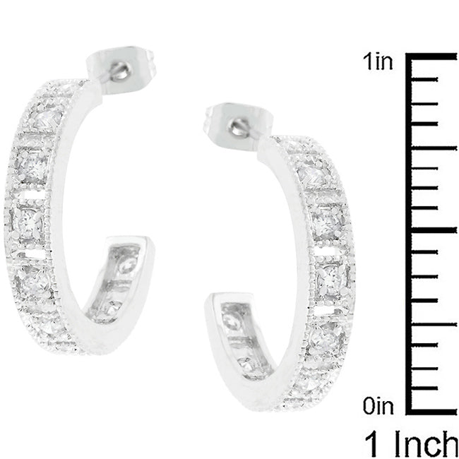 Studded Cubic Zirconia Hooplet Earrings - The Best Accessory