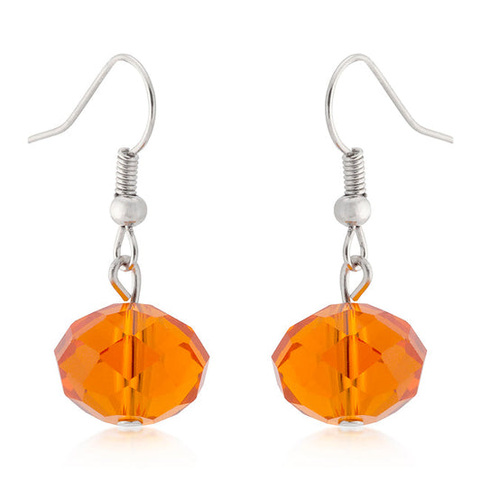 Orange Faceted Bead Earrings - The Best Accessory