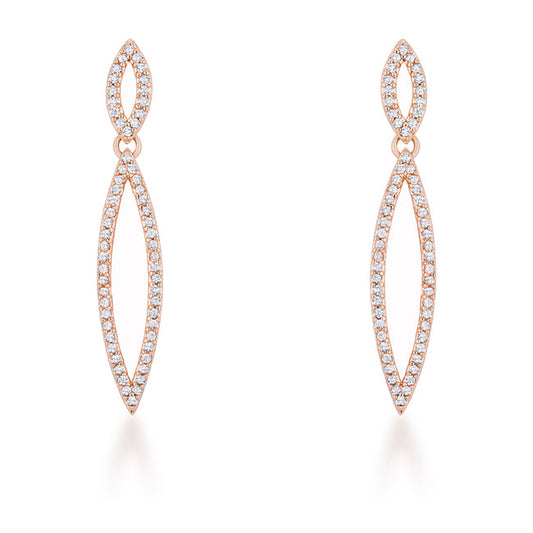 Sara 1.2ct CZ Rose Gold Delicate Double Teardrop Drop Earrings - The Best Accessory
