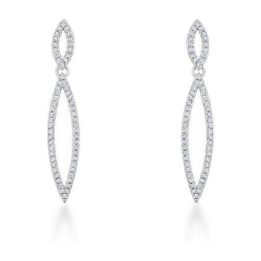 Sara 1.2ct CZ Rhodium Delicate Double Teardrop Drop Earrings - The Best Accessory