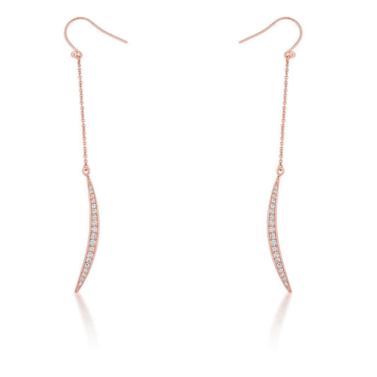 Luna 0.5ct CZ Rose Gold Delicate Moon Drop Earrings - The Best Accessory