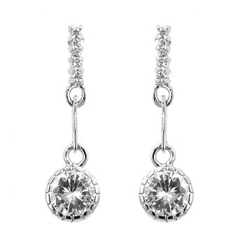 Simple Cubic Zirconia Drop Earrings - The Best Accessory