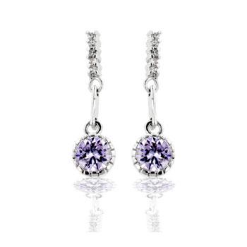 Lavender Cubic Zirconia Dangle Earrings - The Best Accessory