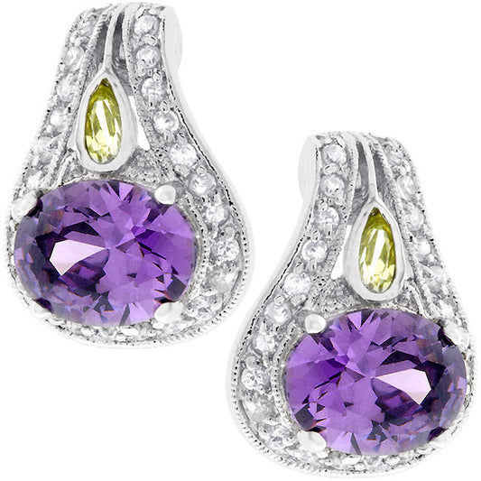 Majestic Amethyst Cubic Zirconia Earrings - The Best Accessory