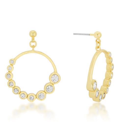 Golden Graduated Cubic Zirconia Circle Earrings - The Best Accessory