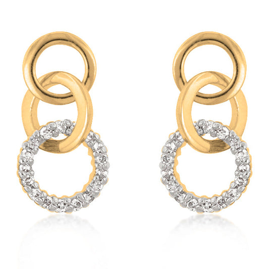 Goldtone Finish Triplet Hooplet Earrings - The Best Accessory