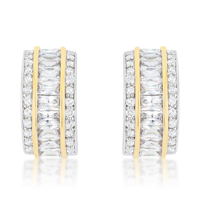 Two-Tone Three Row Earrings - The Best Accessory