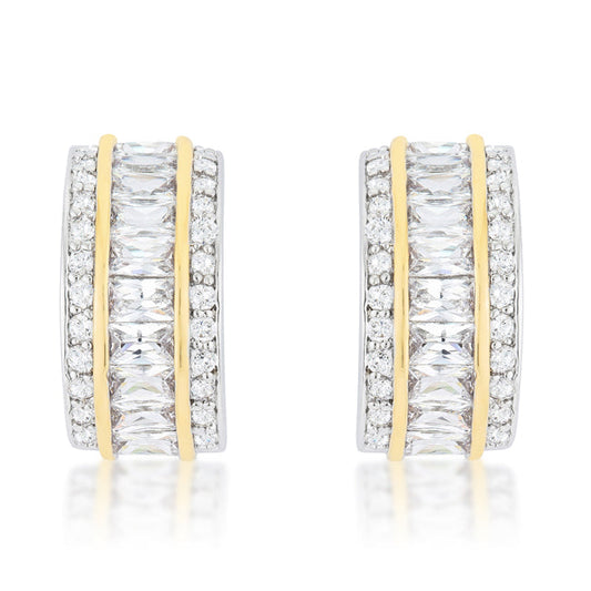 Two-Tone Three Row Earrings - The Best Accessory