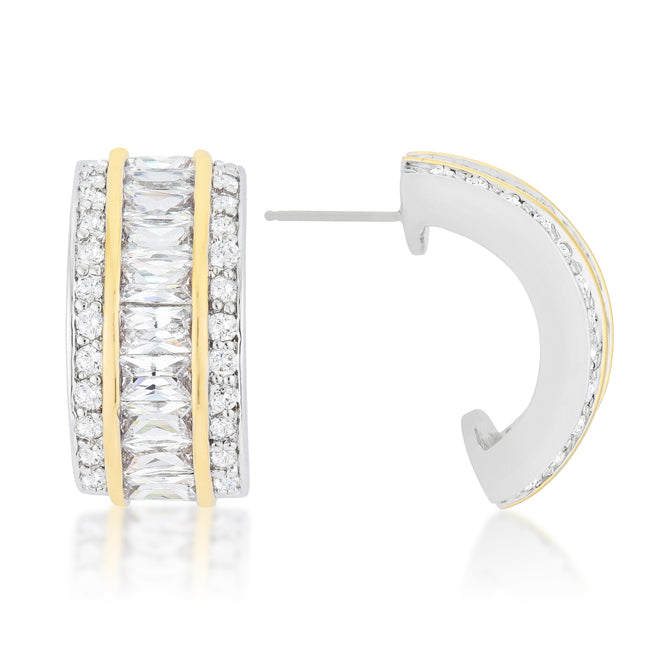 Two-Tone Three Row Earrings - The Best Accessory