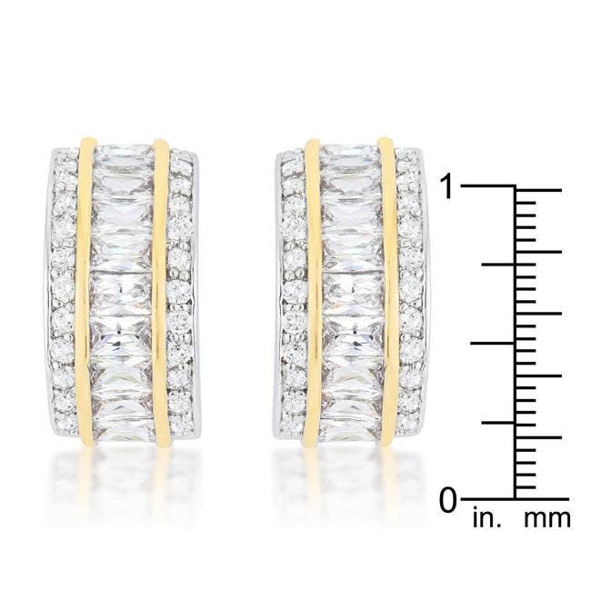 Two-Tone Three Row Earrings - The Best Accessory