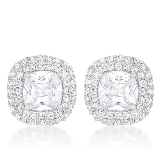 Cushion Pave Stud Earrings - The Best Accessory