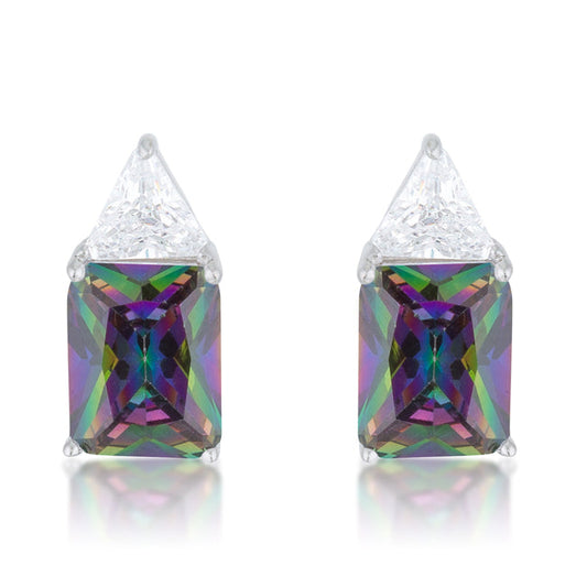 Classic Mystic Cubic Zirconia Rhodium Stud Earrings - The Best Accessory