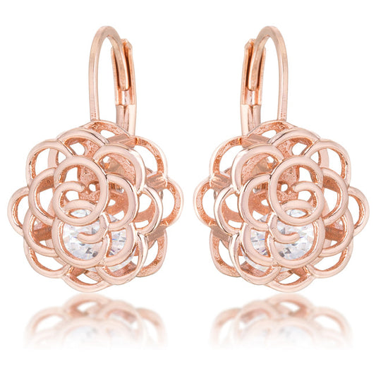 Maya 1.5ct CZ Rose Gold Rose Drop Earrings - The Best Accessory