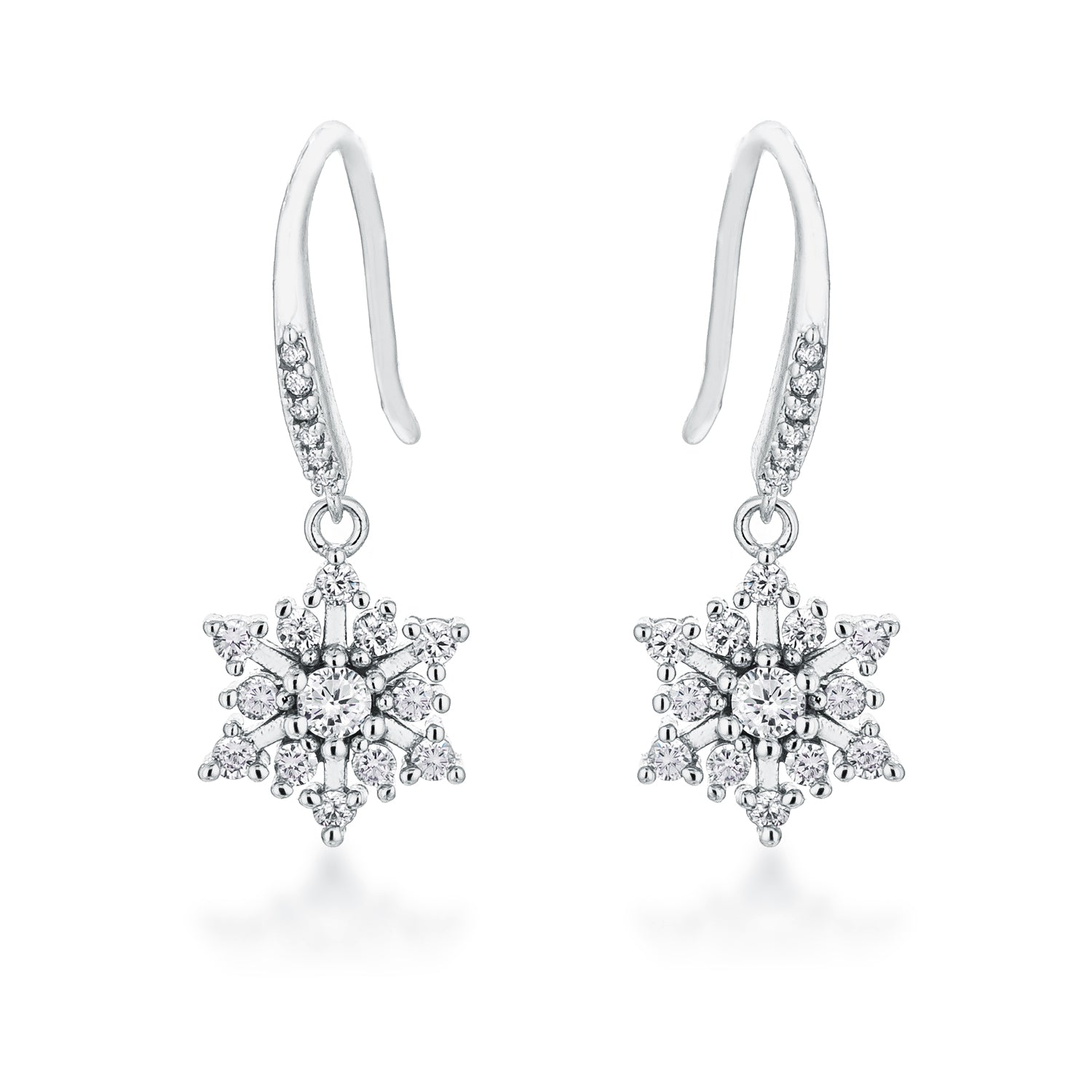 Contemporary Rhodium Plated CZ Earrings - The Best Accessory