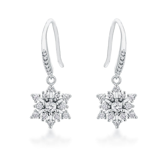 Contemporary Rhodium Plated CZ Earrings - The Best Accessory