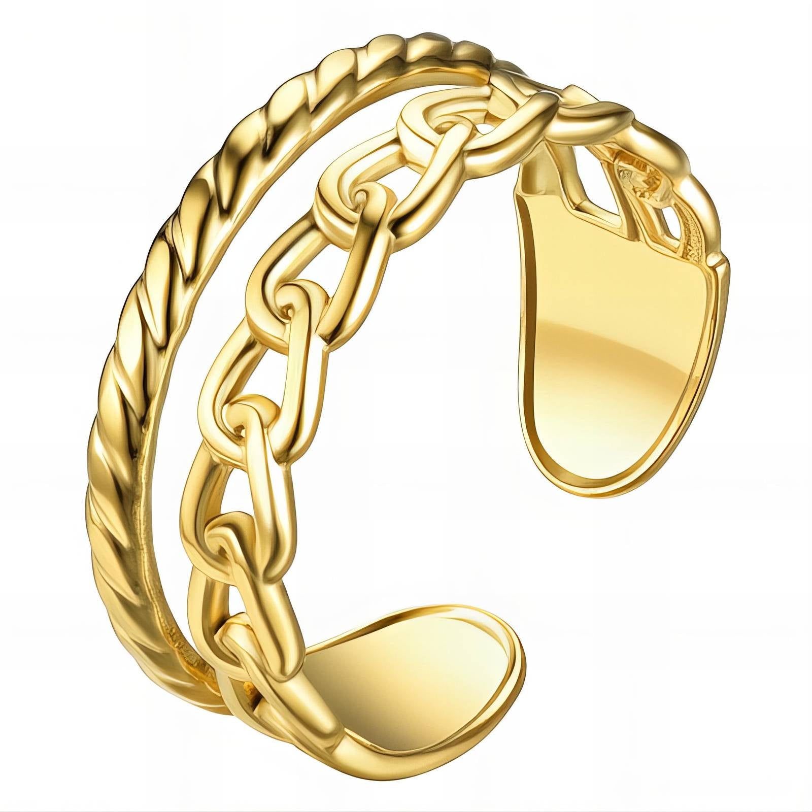 18K gold plated Stainless steel finger ring, Intensity - The Best Accessory