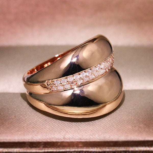 Unique Silver Plated Rose Gold  Finger Ring