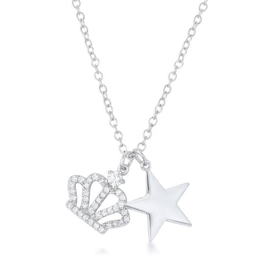 Vanessa Crown &amp; Star Charm 0.4 ct Pendant - The Best Accessory