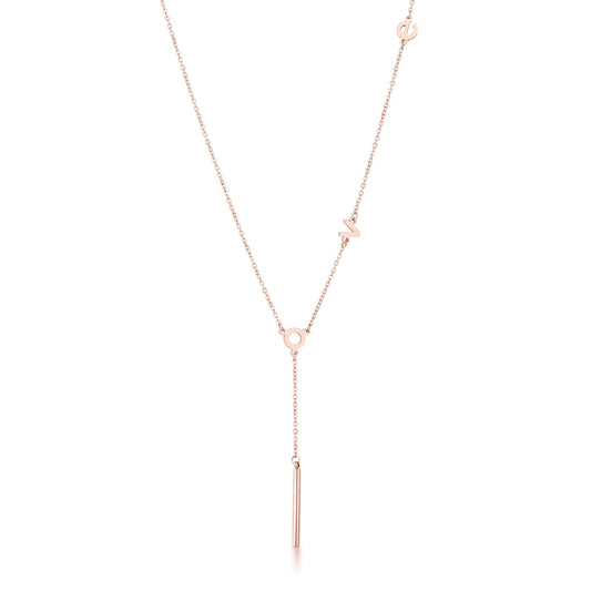 Stainless Steel Rose Goldtone LOVE Necklace - The Best Accessory