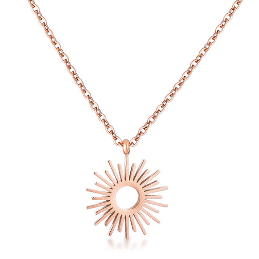 Rose Goldtone Sunburst Necklace - The Best Accessory