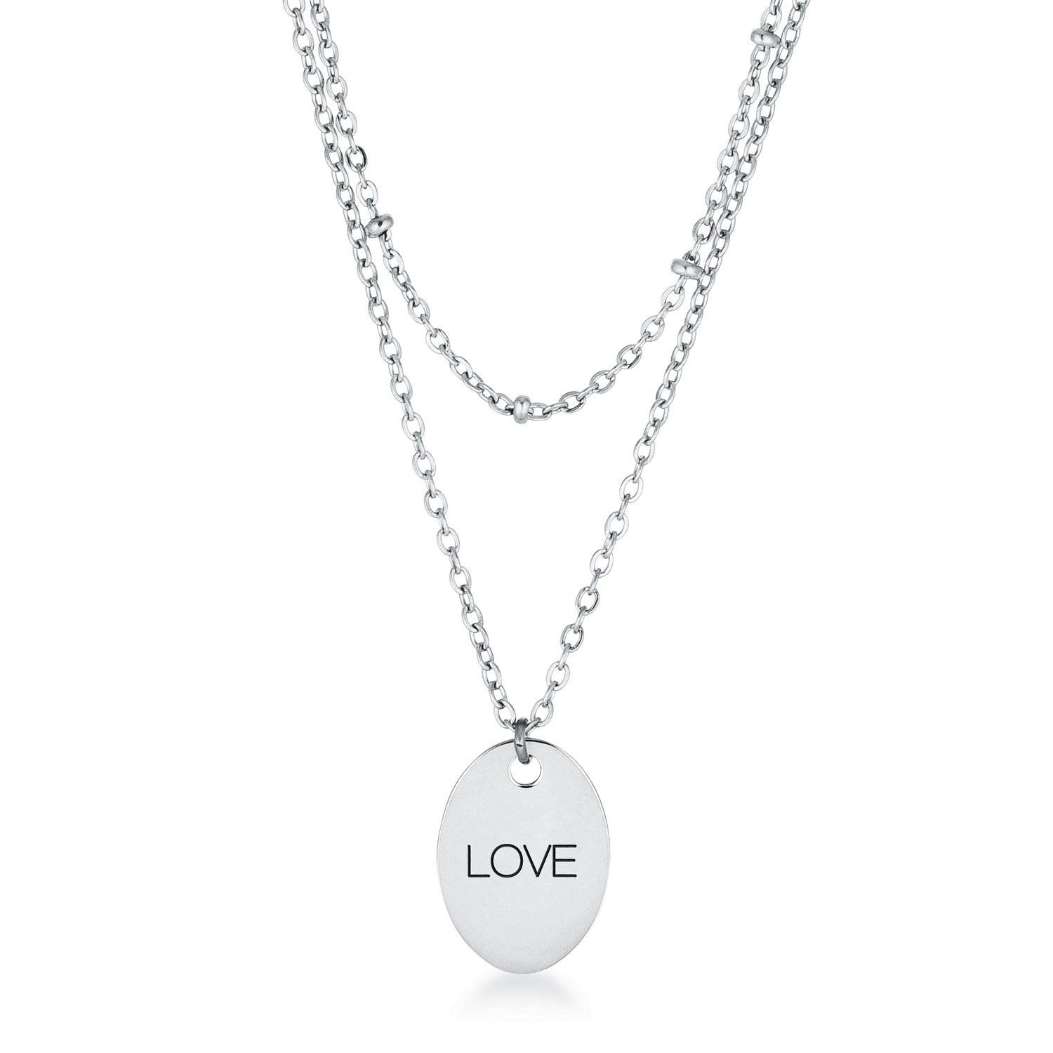 Stainless Steel Double Chain LOVE Necklace - The Best Accessory