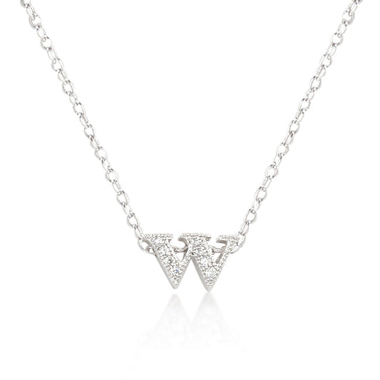 Micro-Pave Initial W Pendant - The Best Accessory