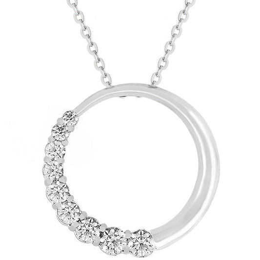 Graduated Cubic Zirconia Circle Pendant - The Best Accessory